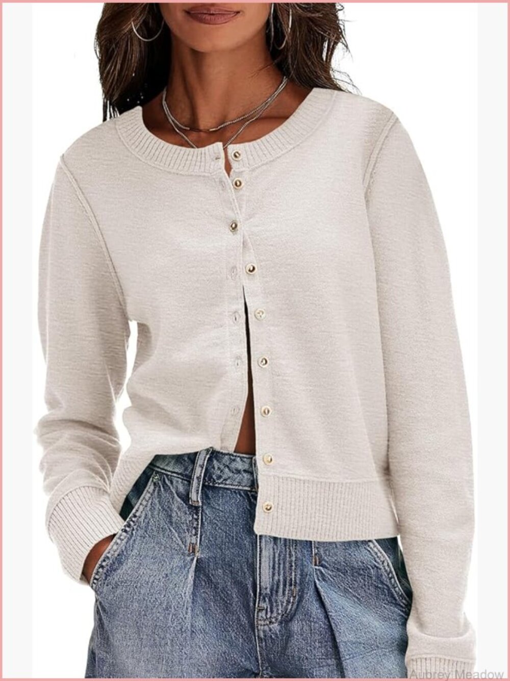 Button Down Lightweight Knit Cardigan Sweater Open Front Long Sleeve